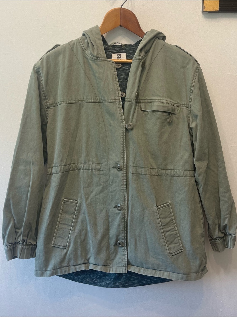 2010s Quicksilver Green Cotton Canvas Jacket M